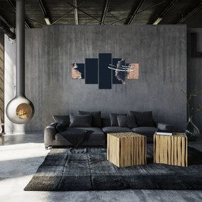 Obraz - Ciemnoniebieska abstrakcja (125x70 cm)