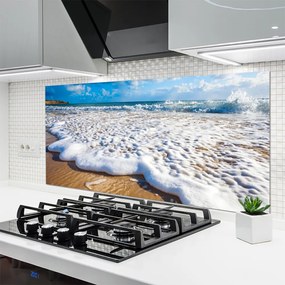 Szkło do Kuchni na Ścianę Piaszczysty Brzeg Oceanu