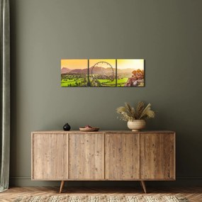 Obraz doliny Hampi w Indiach (z zegarem) (90x30 cm)