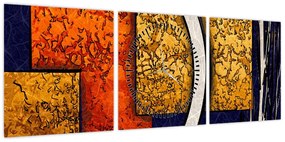 Obraz abstrakcji (z zegarem) (90x30 cm)
