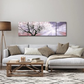 Czerwony obraz drzewa (170x50 cm)