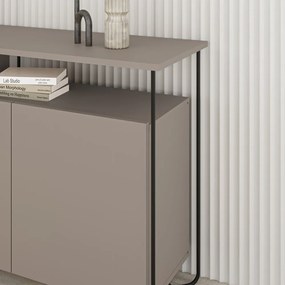 Szarobeżowa niska komoda 130x80 cm Dilly – Marckeric