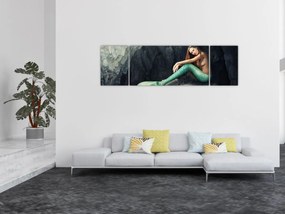 Obraz - Syrenka na skale (170x50 cm)