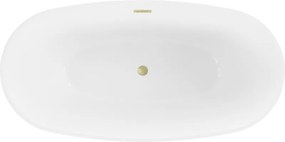 Mexen Eris wanna wolnostojąca 170 x 80 cm, biała, przelew złoty szczotkowany - 53441708000-55