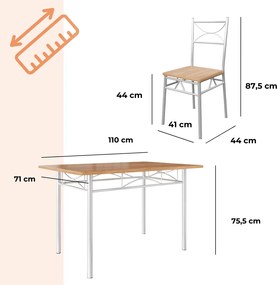 Casaria Zestaw jadalniany PAUL, 5 części, naturalny brąz
