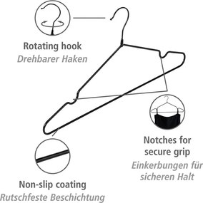 Metalowe wieszaki zestaw 20 szt. Sascha – Wenko