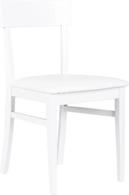 Zestaw 2 białych krzeseł do salonu "Siena" z lakierowanego drewna, z nowoczesną tapicerką, 44x45 cm, wys. 82 cm