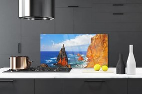 Panel Szklany Majestatyczny Klif nad Oceanem