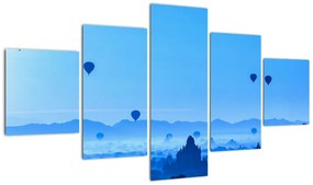 Obraz - Balony nad krajobrazem (125x70 cm)