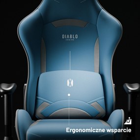 Fotel gamingowy materiałowy niebieski: Diablo X-Starter