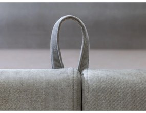 Jasnoszare tapicerowane łóżko dwuosobowe ze schowkiem i stelażem 180x200 cm Jade – Bobochic Paris