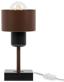 Lampka nocna stołowa DTI-BR10x10SC buk Brązowo-czarna 1xE27