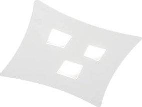 Nowoczesna lampa sufitowa Isotta GX53 biała, 3 punkty świetlne, gięta metalowa konstrukcja 40x44 cm, geometryczny design, IP20, max 3x8 W