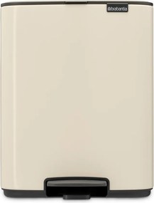 Beżowy stalowy kosz na śmieci z pedałem 12 l Bo – Brabantia