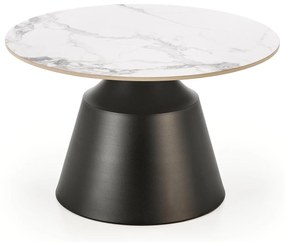 Zestaw 2 ław spiek biały marmur/ czarny 70/43 50/48 MAGNETA