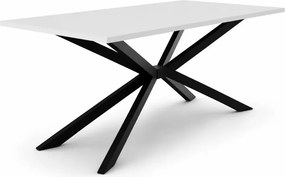 Nowoczesny stół do jadalni Morezi 185 cm z czarnymi metalowymi nogami, blat płyta laminowana