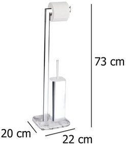 Stojak na papier toaletowy i szczotkę do WC, ONYX- 2w1, WENKO