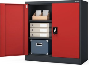 Szafka biurowa na dokumenty Beata 90x40x93 cm antracyt/czerwony