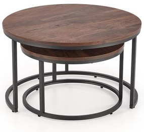 Zestaw 2 ław, 79/47 59/37 orzechowy / czarny JAVA