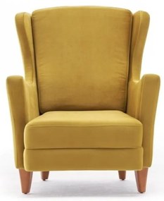 Żółty fotel typu uszak Lola Brejer – Artie