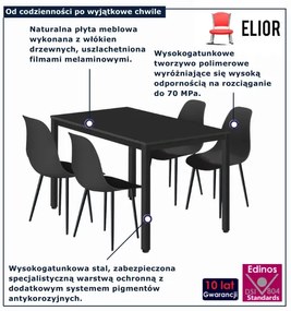 Stylowy czarny zestaw stół z 4 krzesłami S9-K22