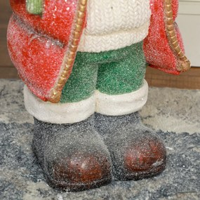 HOMCOM Figurka świąteczna z choinką i prezentem, 3 ciepłobiałe LEDy, na baterie, 50 cm | Aosom PL