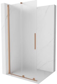 Mexen Velar ścianka prysznicowa rozsuwana Walk-in 90 x 200 cm, szron 8 mm, miedź szczotkowana - 871-090-000-33-65