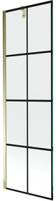 Mexen Next parawan nawannowy 1-skrzydłowy 60 x 150 cm, czarna kratka, złoty - 895-060-000-00-77-50