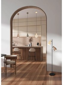 Brązowa lampa wisząca z metalowym kloszem ø 12 cm Agudo – Trio