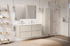 Jednodrzwiowa szafka wisząca - słupek łazienkowy Bella 80-35-1D, kaszmir