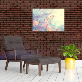 Obraz - Listki w lodzie (70x50 cm)