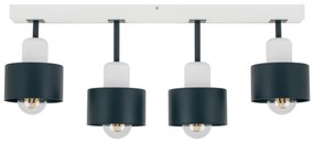 Antracytowo-biała lampa sufitowa, czteropunktowy spot DAN60x7WE z drew