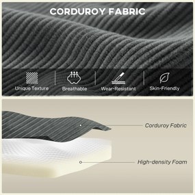 HOMCOM Modułowa narożna sofa, L-kształtna sofa-łóżko z głębokim siedziskiem, szerokimi podłokietnikami, 2 poduszki, ciemnoszary | Aosom PL