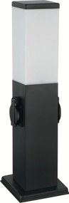 Brilagi - Lampa zewnętrzna z 2 gniazdami SCHUKO 1xE27/15W/230V 40 cm IP44 czarna