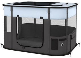 PawHut Składany wybieg dla zwierząt domowych, z torbą do przechowywania, dla szczeniąt i kociąt, do użytku wewnętrznego i zewnętrznego, Szary