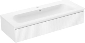Mexen Rivel szafka łazienkowa 120 cm z umywalką Vela, 1 szuflada, ryflowana , biała mat - 91A20-12023-1-BF01-W23M01