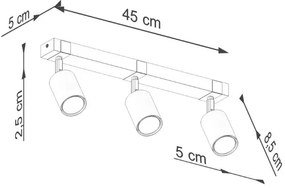 Trzypunktowa loftowa lampa z ruchomymi spotami - A579 W5-M24