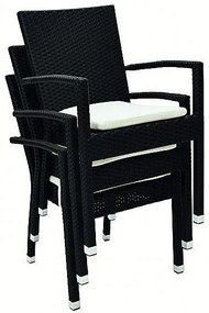 Zestaw rattanowy ogrodowy GINA 1+2 (czarny)