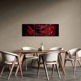 Obraz - Detal róży (z zegarem) (90x30 cm)