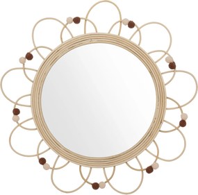 Lustro dekoracyjne CAMPAGNE w oprawie z rattanu, Ø 38 cm