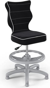 Obrotowe krzesło dziecięce z podnóżkiem Petit Grey rozmiar 3 (119-142 cm)