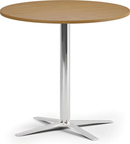 Stolik kawowy AURA, średnica 60 cm, chrom podstawa, buk