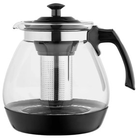 Altom Szklany czajnik z sitkiem 2,3 l, czarny