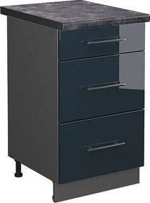 Szafka dolna do kuchni ciemnoniebieski wysoki połysk 50x60x82 fame-line
