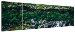 Obraz wodospadów w przyrodzie (170x50 cm)