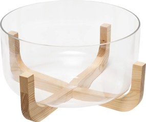 Szklana misa sałatkowa ARHA z podstawą z drewna, Ø 28 cm