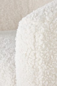 Fotel Grifon 2 tapicerowany tkaniną typu baranek na drewnianych nóżkach