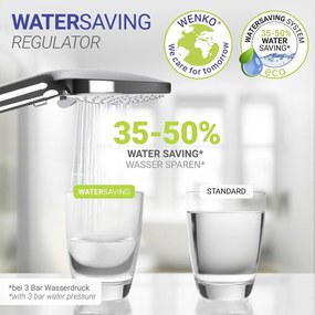 Plastikowa słuchawka prysznicowa w kolorze srebra z połyskiem ø 12 cm Water Saving – Wenko