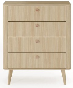 Komoda z 4 szufladami na nóżkach dąb barista R5-H73
