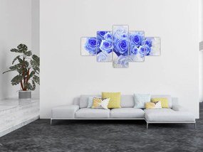 Obraz - Niebieskie róże (125x70 cm)